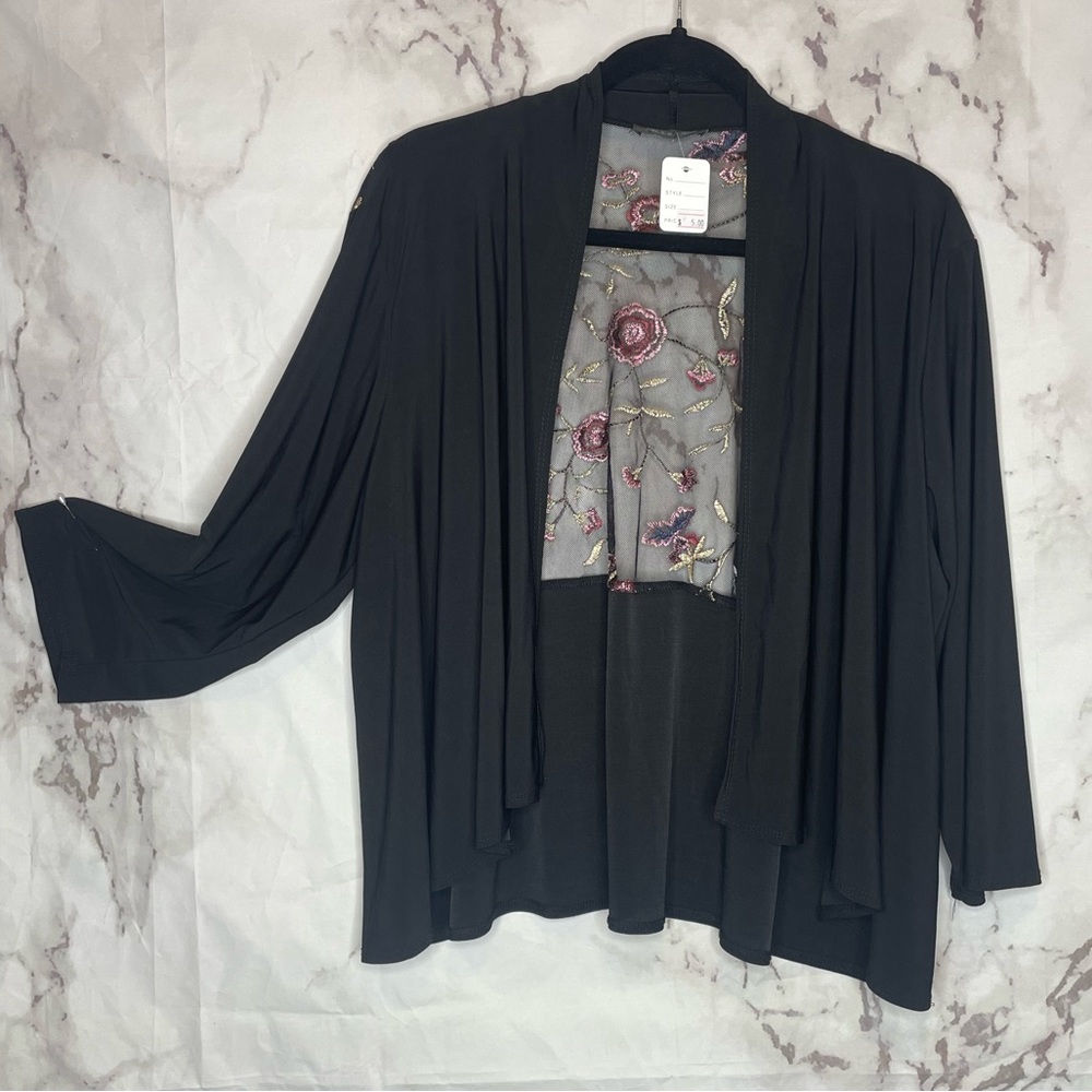 Black floral cardigan
